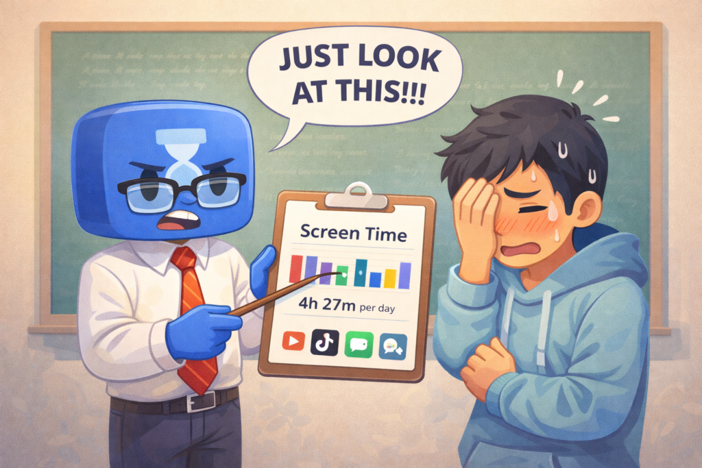 Caught red handed by screen time