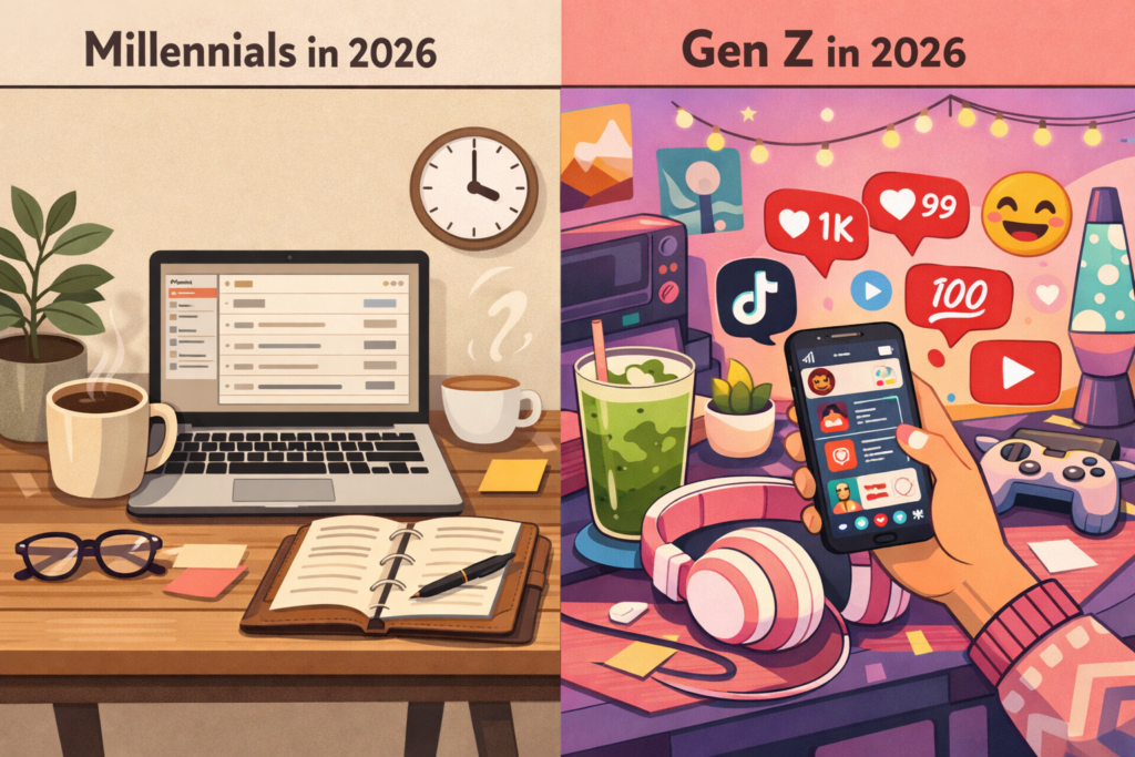 Gen Z vs Millennials daily life in 2026