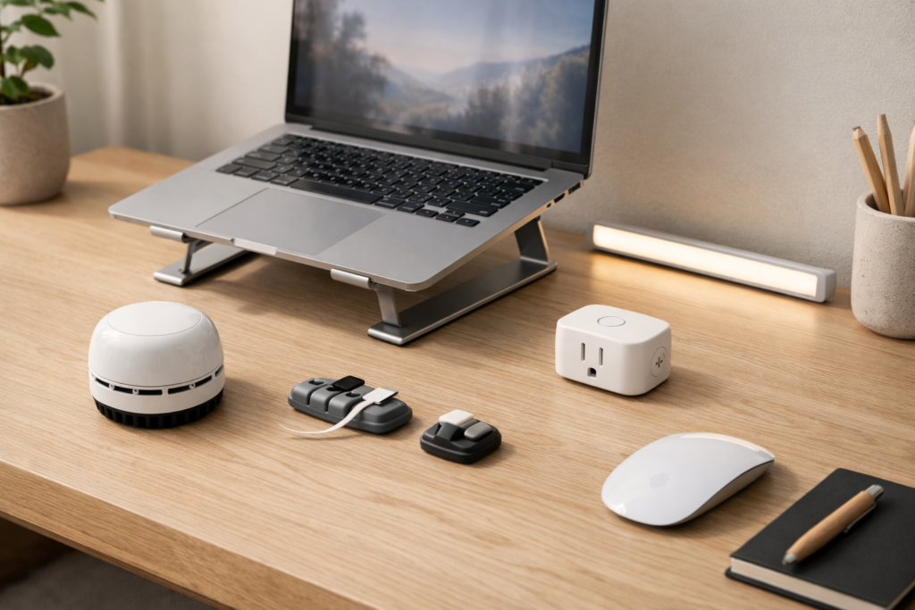 Modern work-from-home desk setup