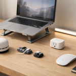 Modern work-from-home desk setup