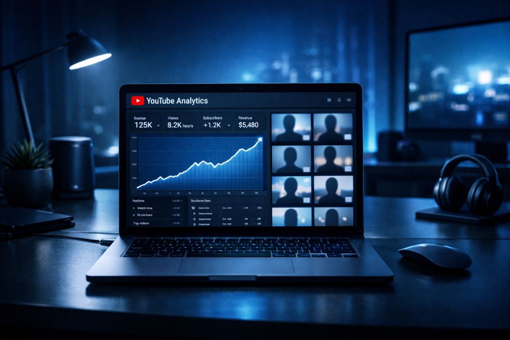 YouTube analytics dashboard