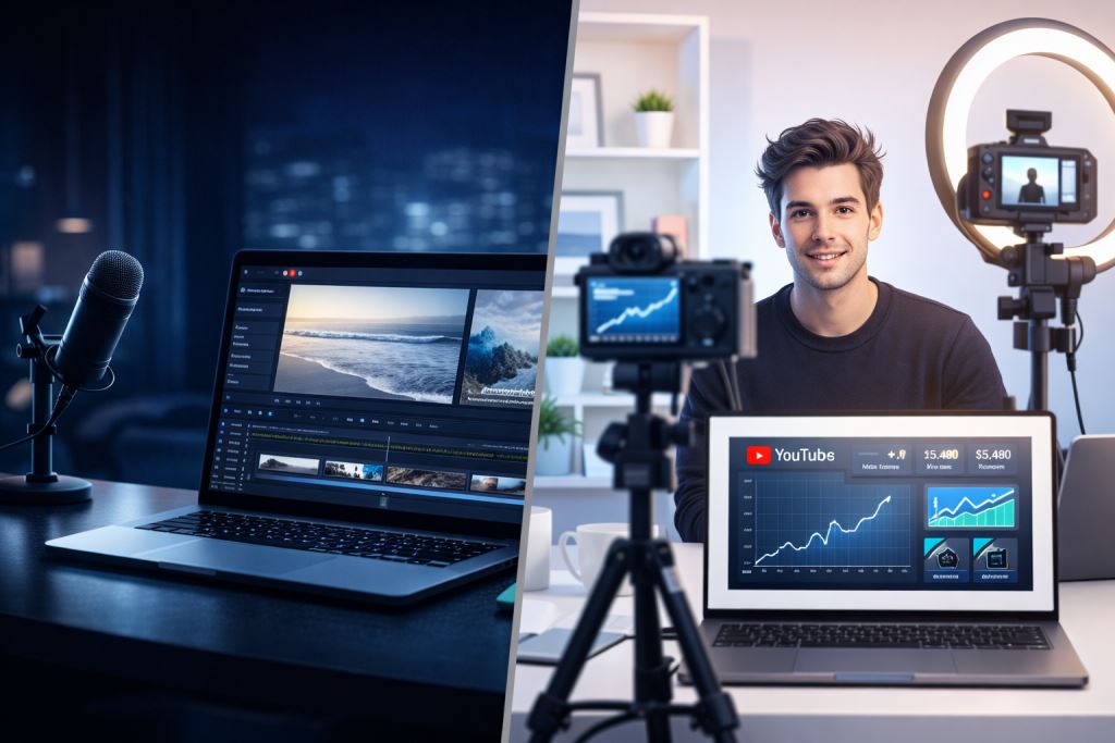 faceless YouTube setup