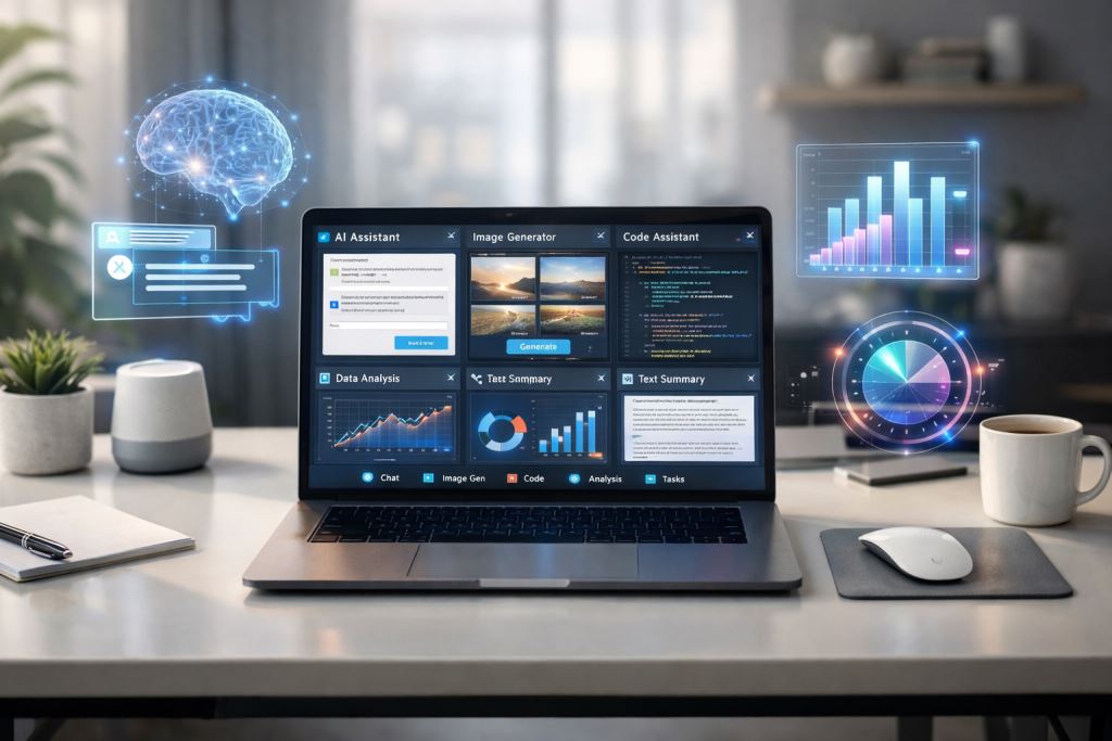 Modern freelancer workspace