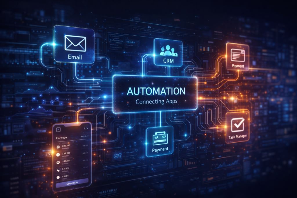 Futuristic automation dashboard