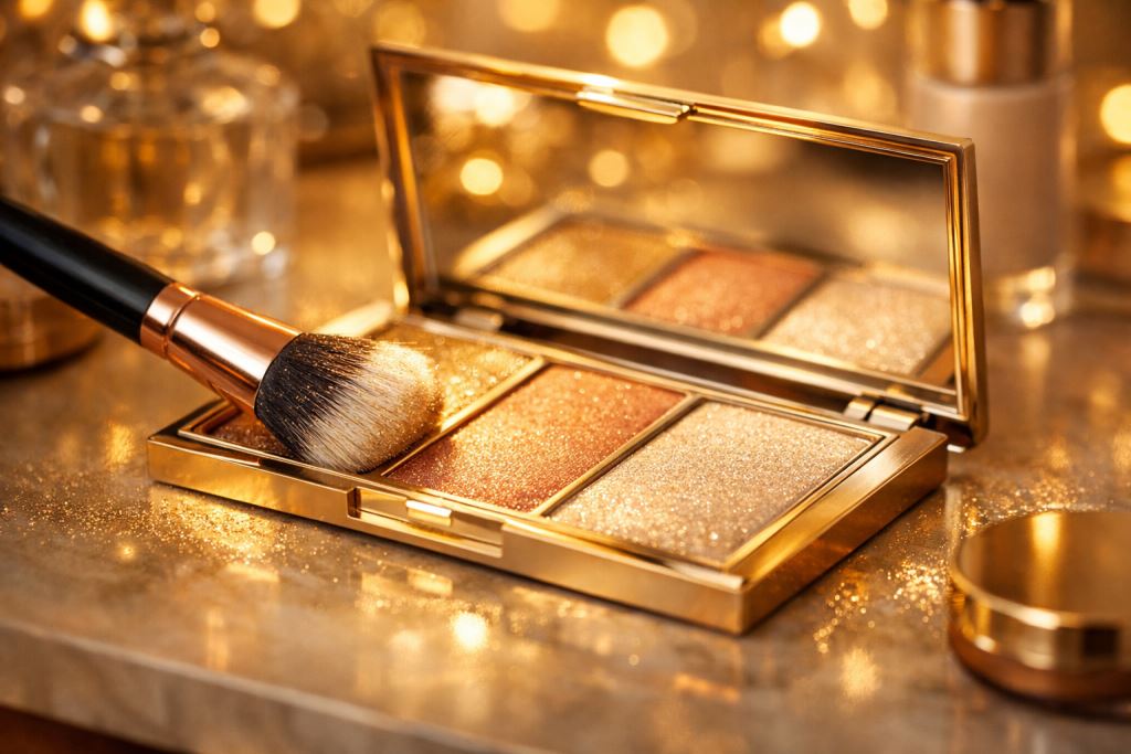 Glowing highlighter powder palette