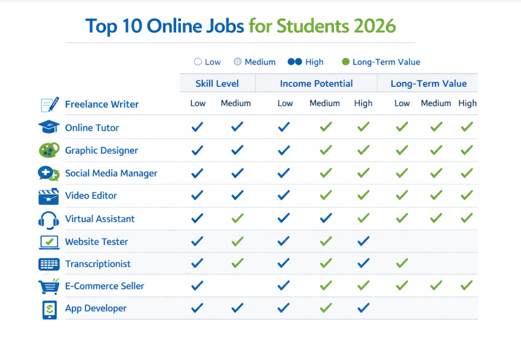 Top 10 Online Jobs for Students 2026