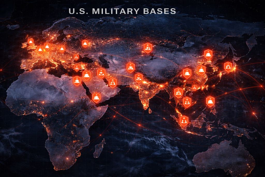 United States overseas military bases map