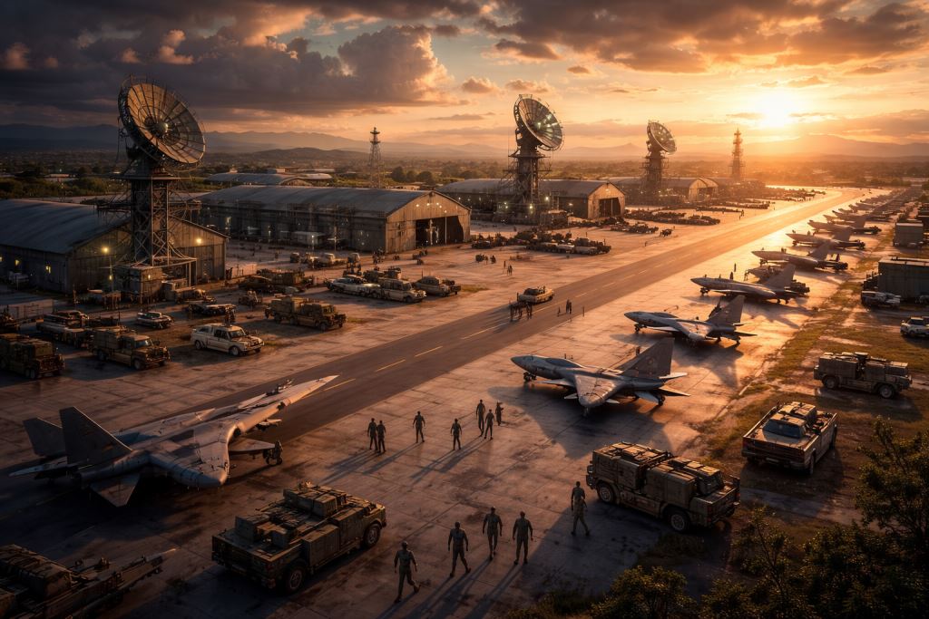 overseas military base aerial view